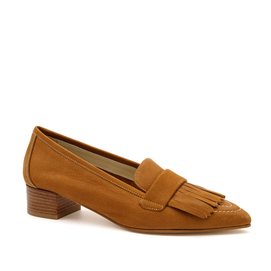 Asti Fringe Pump Cognac Long Beach