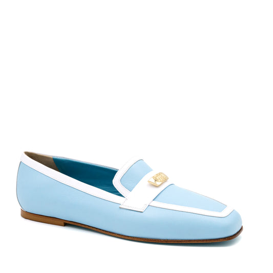 Briseide Flat Lt Jeans Pary/Whi