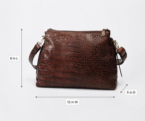 Ripani Brown Crocco Print Tote