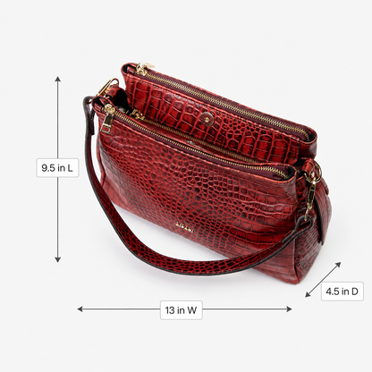Ripani Grape Crocco Print Tote