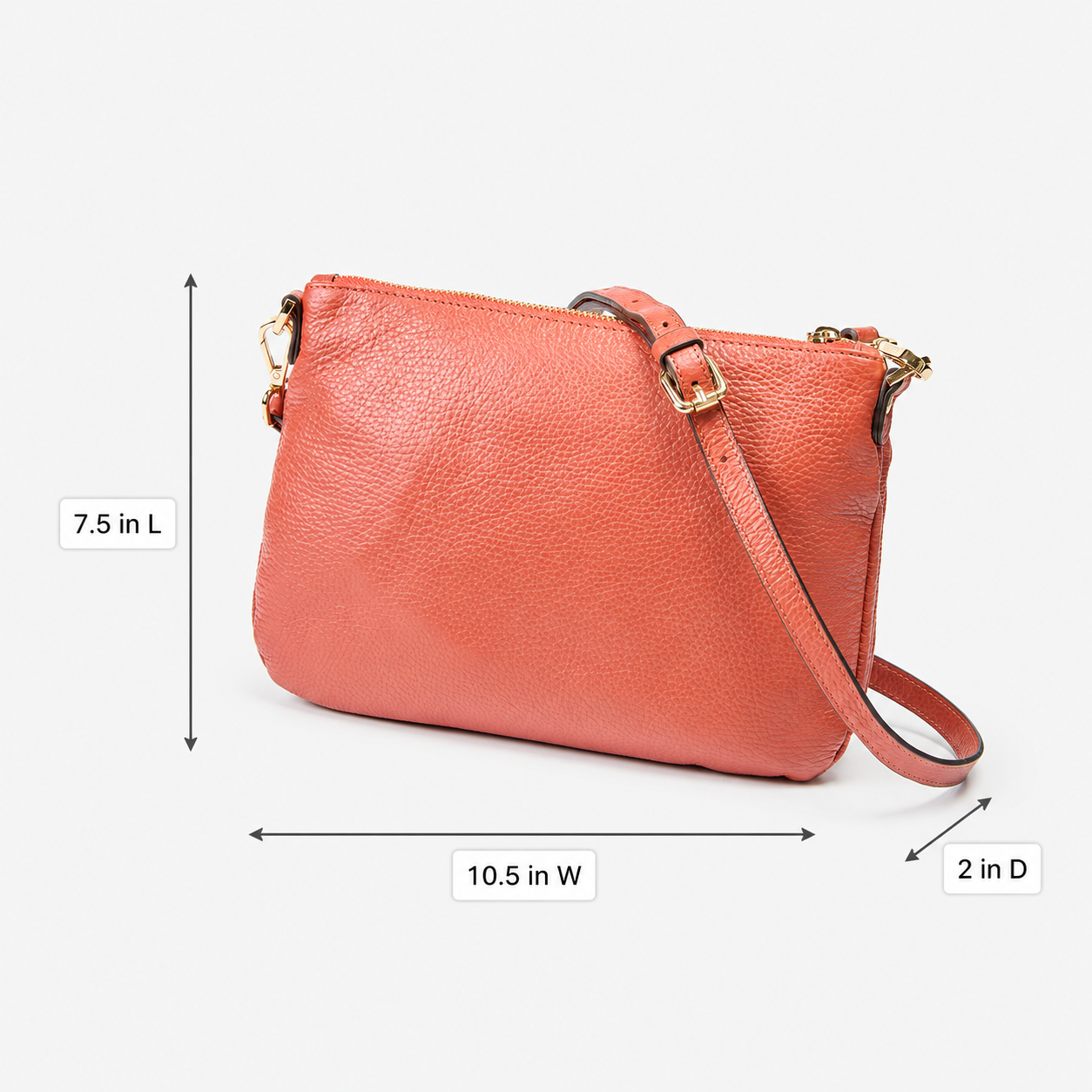 Cuorieria Florentina Brick Pebble Grain Double Pouch