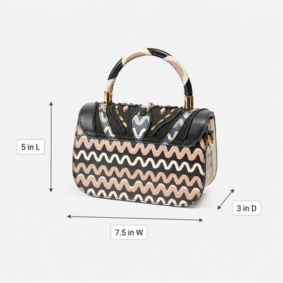 Cromia Black/Pink Jewelled Clutch