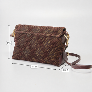 Cuorieria Florentina Coffee Print Suede Clutch
