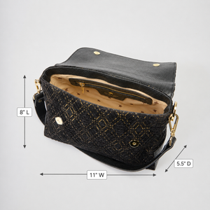 Cuorieria Florentina Black Print Suede Clutch