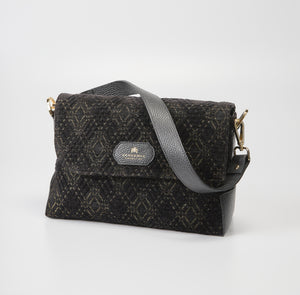 Cuorieria Florentina Black Print Suede Clutch