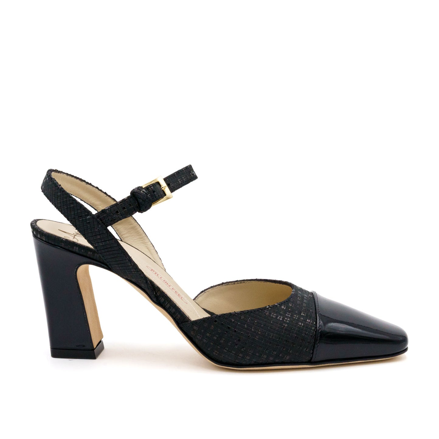 Florentia Black Quarter Strap Pump