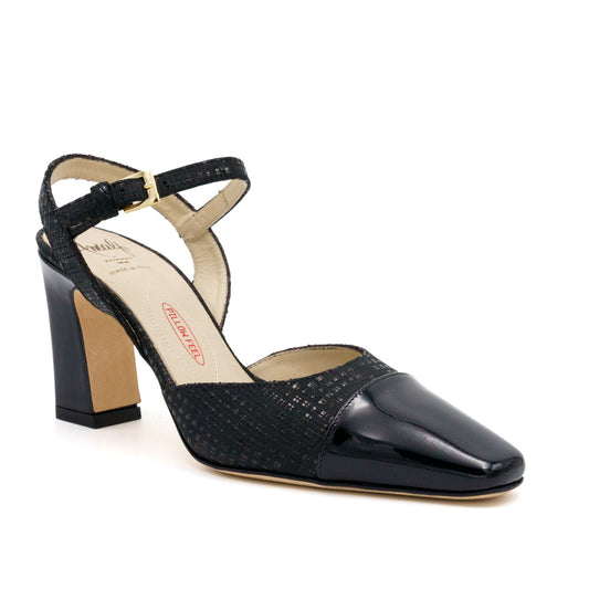 Florentia Black Quarter Strap Pump