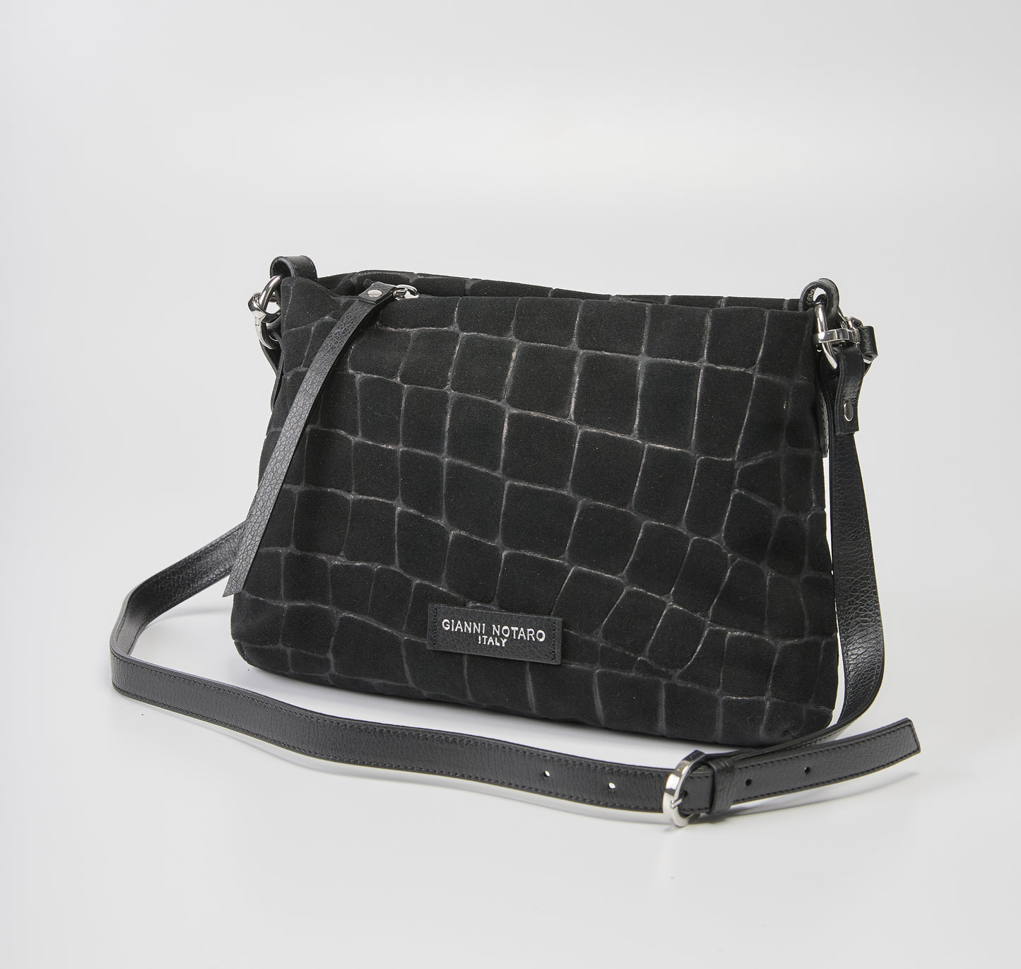 Gianni Notaro Nero Suede Tote