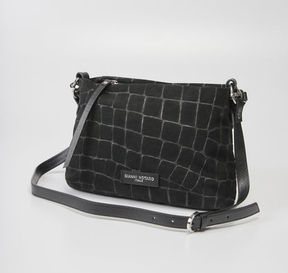 Gianni Notaro Nero Suede Tote