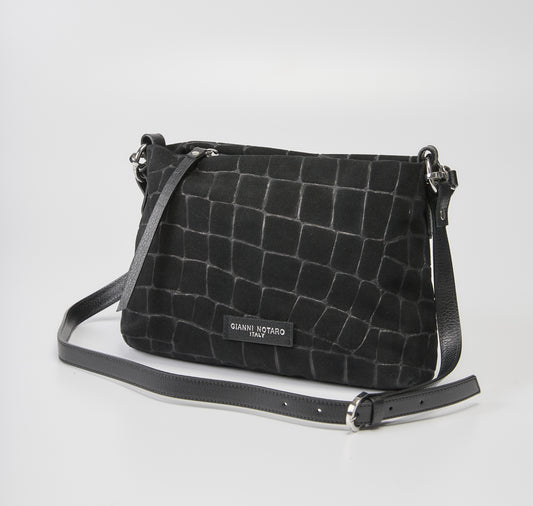 Gianni Notaro Nero Suede Tote