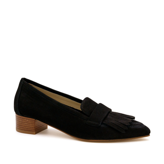 Asti Black Fringe Pump