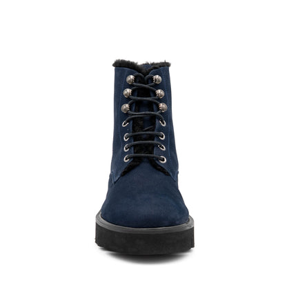 Rivoli Lace Fur Navy Long Beach
