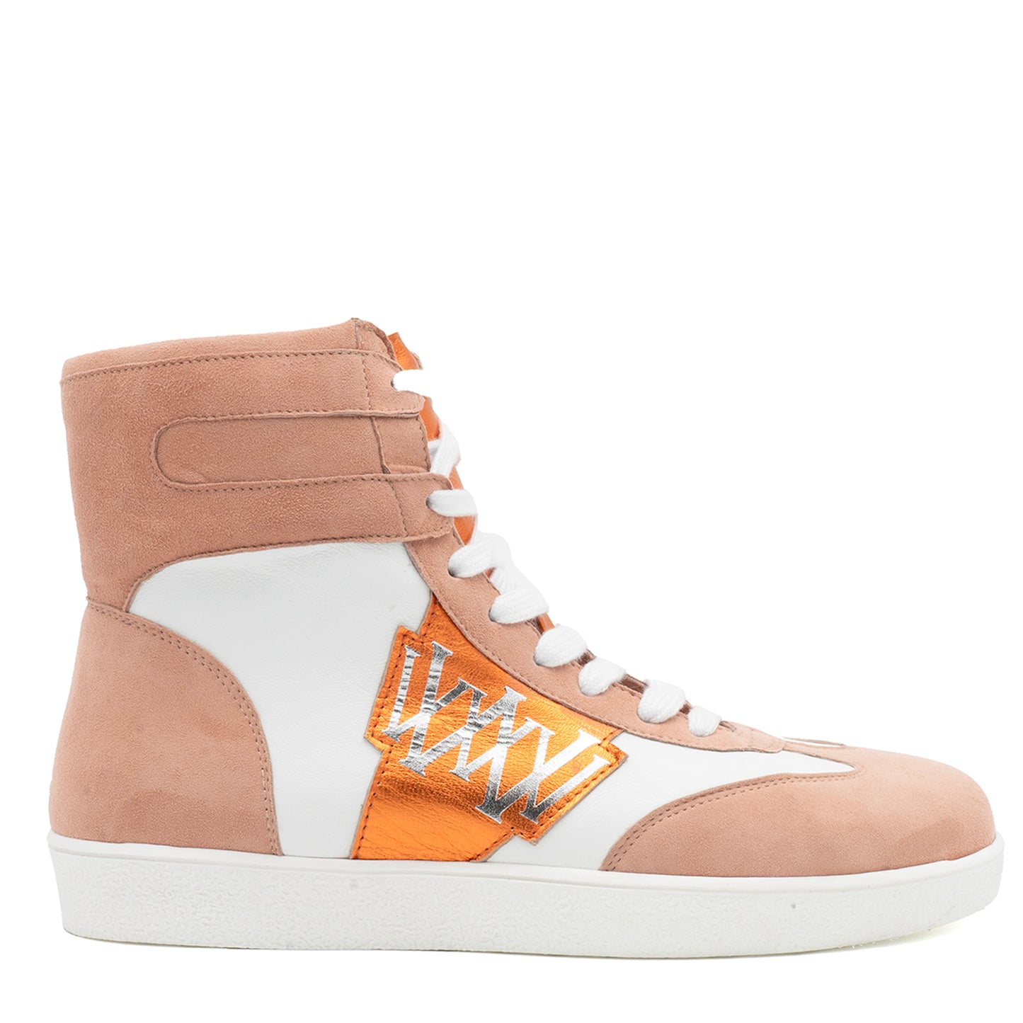 Velocis Hi Top White Parm/Salmon