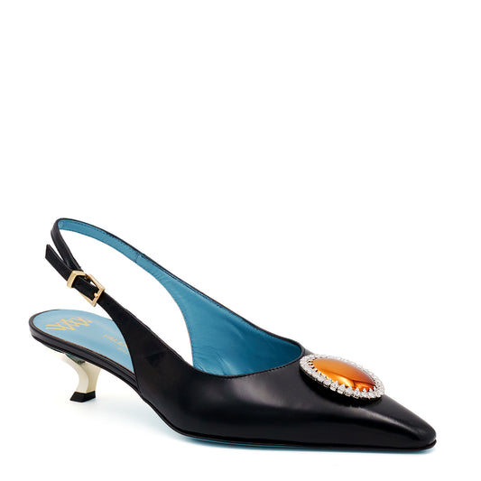 Veronika  Low Heel Sling Pump