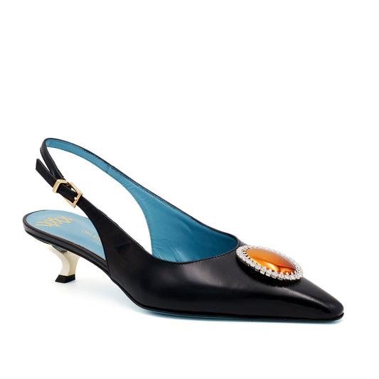 Veronika  Low Heel Sling Pump