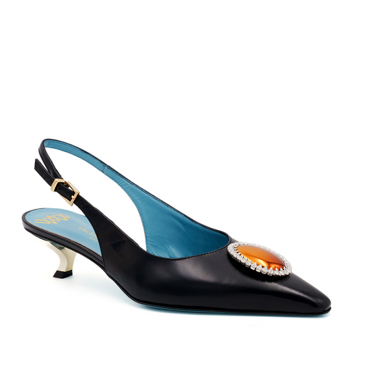 Veronika  Low Heel Sling Pump