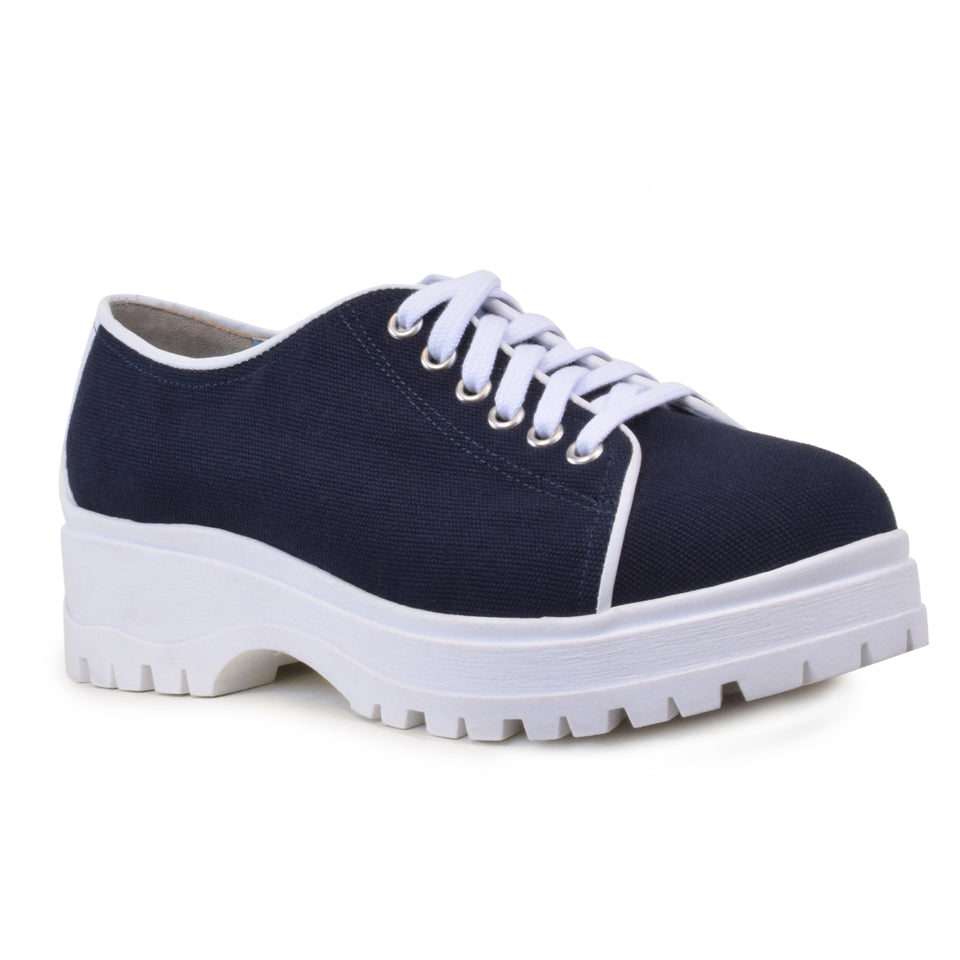 BEGONIA in Navy Kip/White Parmasoft