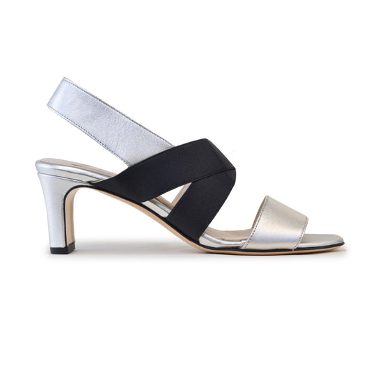 ETTY in Champagne Raso Nappa/Black Elastic *SALE ITEM* ORIGINAL PRICE: $270