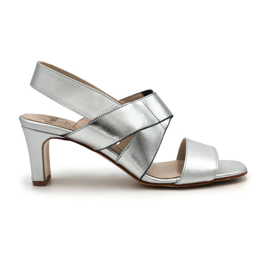 ETTY in Silver Raso Nappa/Matching Elastic *SALE ITEM* ORIGINAL PRICE: $270