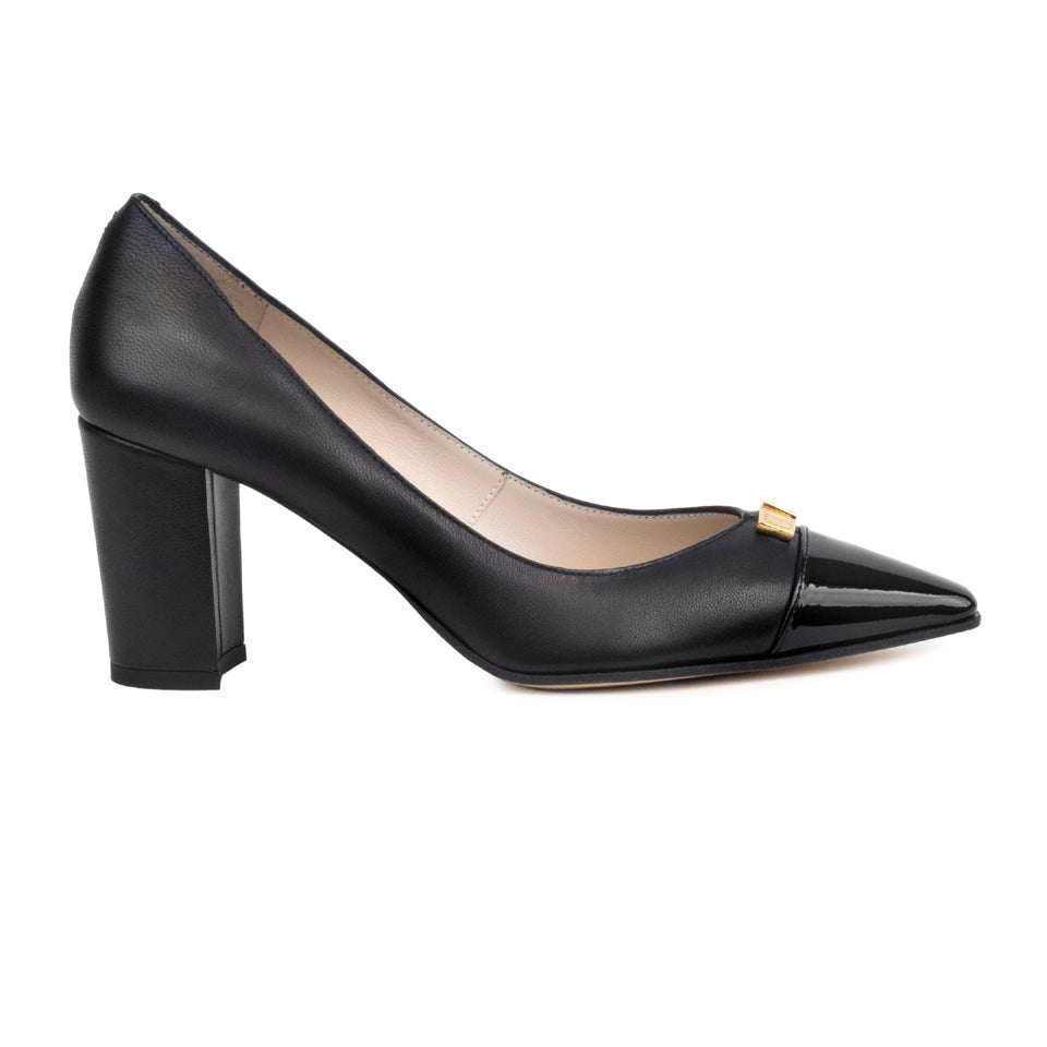 Idonia Ct Pump Black Parm/Patent  *SALE ITEM* Reg Price $275