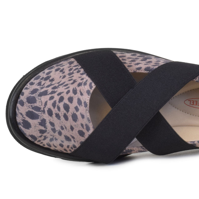 Maggio Cs Wedge Taupe Jaguar Print
