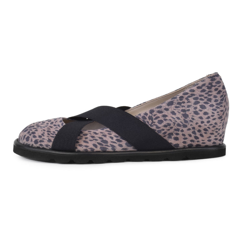 Maggio Cs Wedge Taupe Jaguar Print