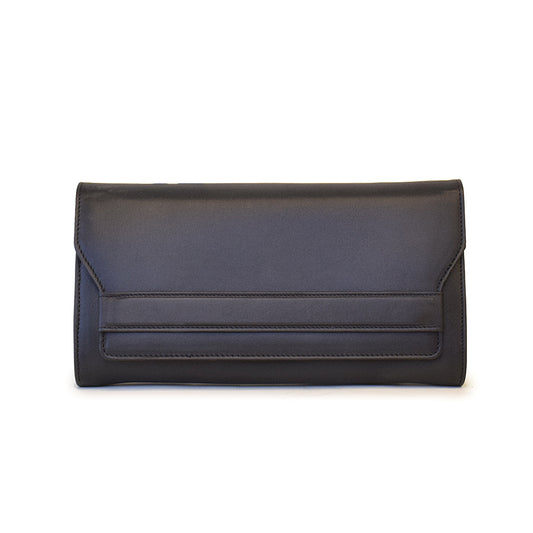 SP19-2 Clutch in Black Raso Nappa